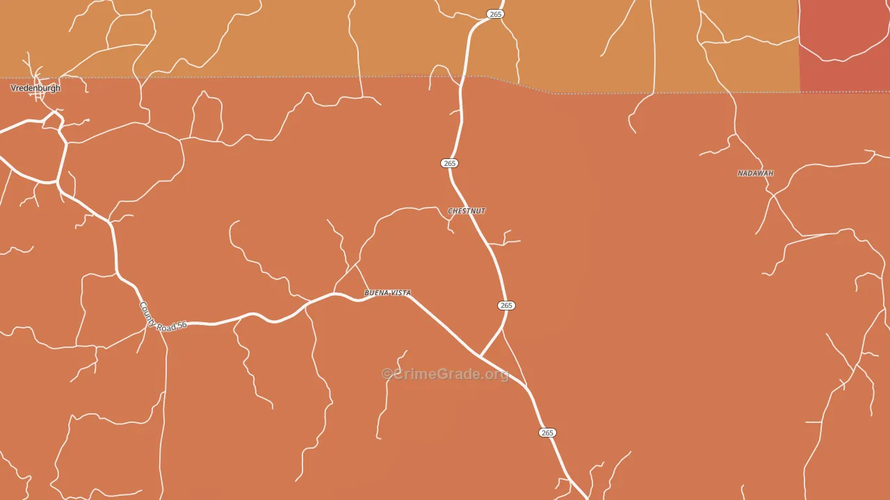 Buena Vista, AL Map of Burglary Rates
