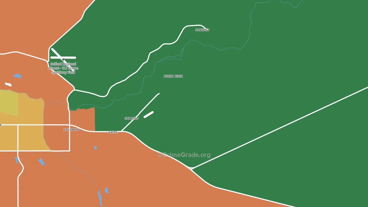 Buena Vista, AZ Map of Burglary Rates