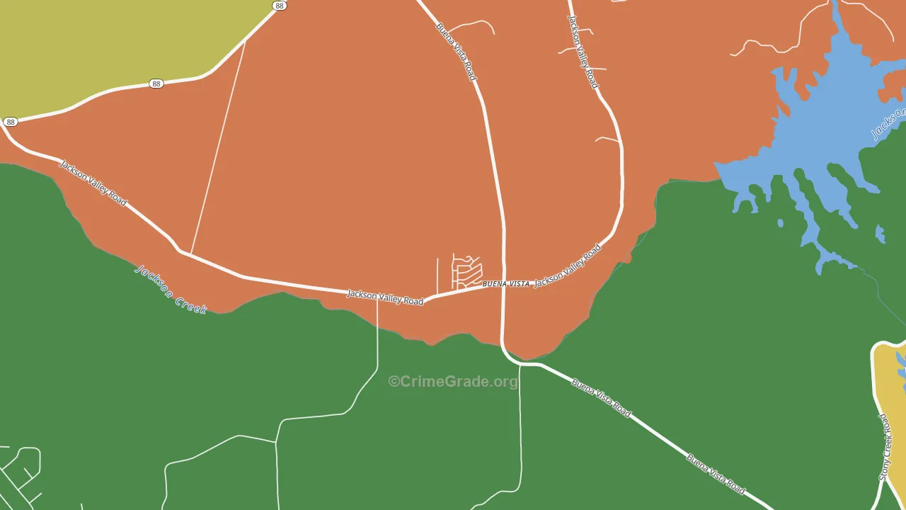 Buena Vista, CA Map of Burglary Rates