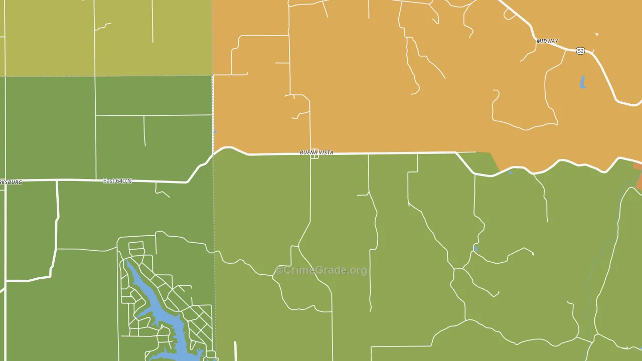 Buena Vista, IN Map of Burglary Rates