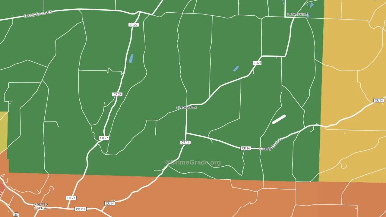 Buena Vista, NY Map of Burglary Rates