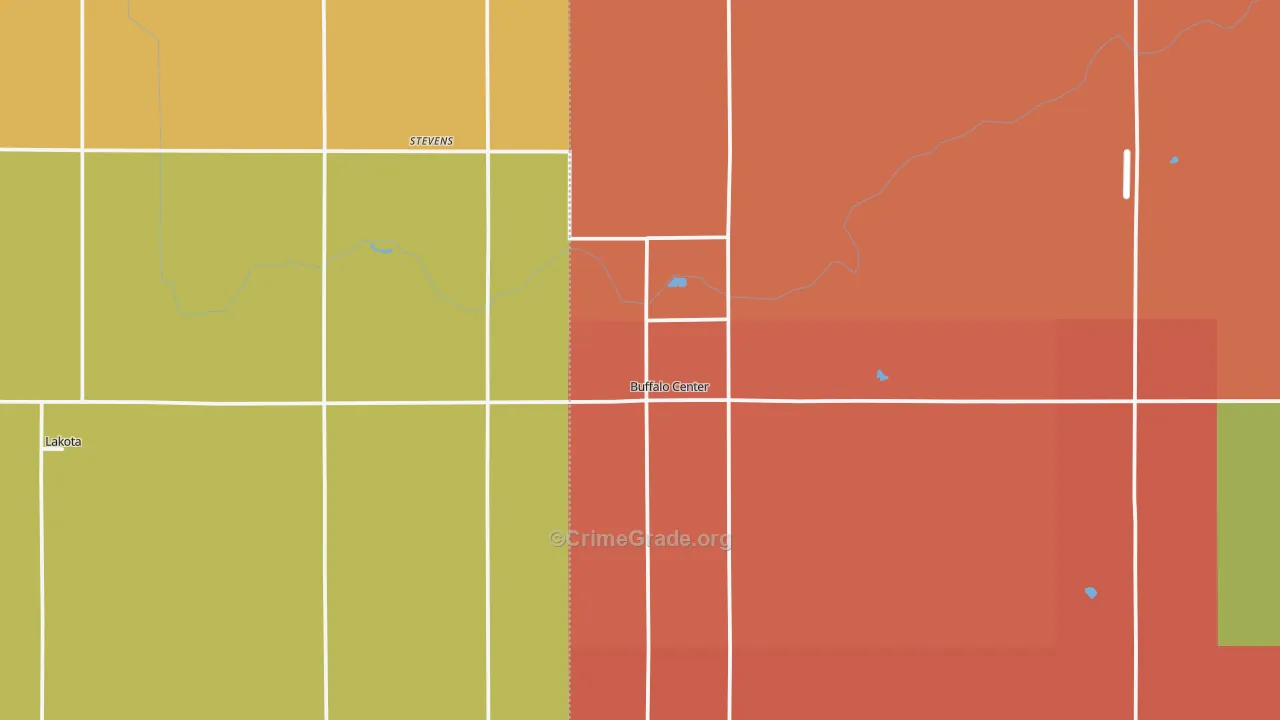 Buffalo Center, IA Map of Burglary Rates