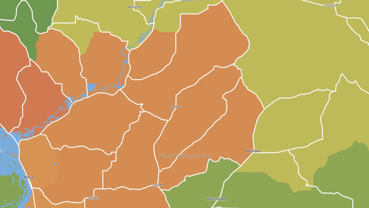 Buffalo County, WI Map of Burglary Rates