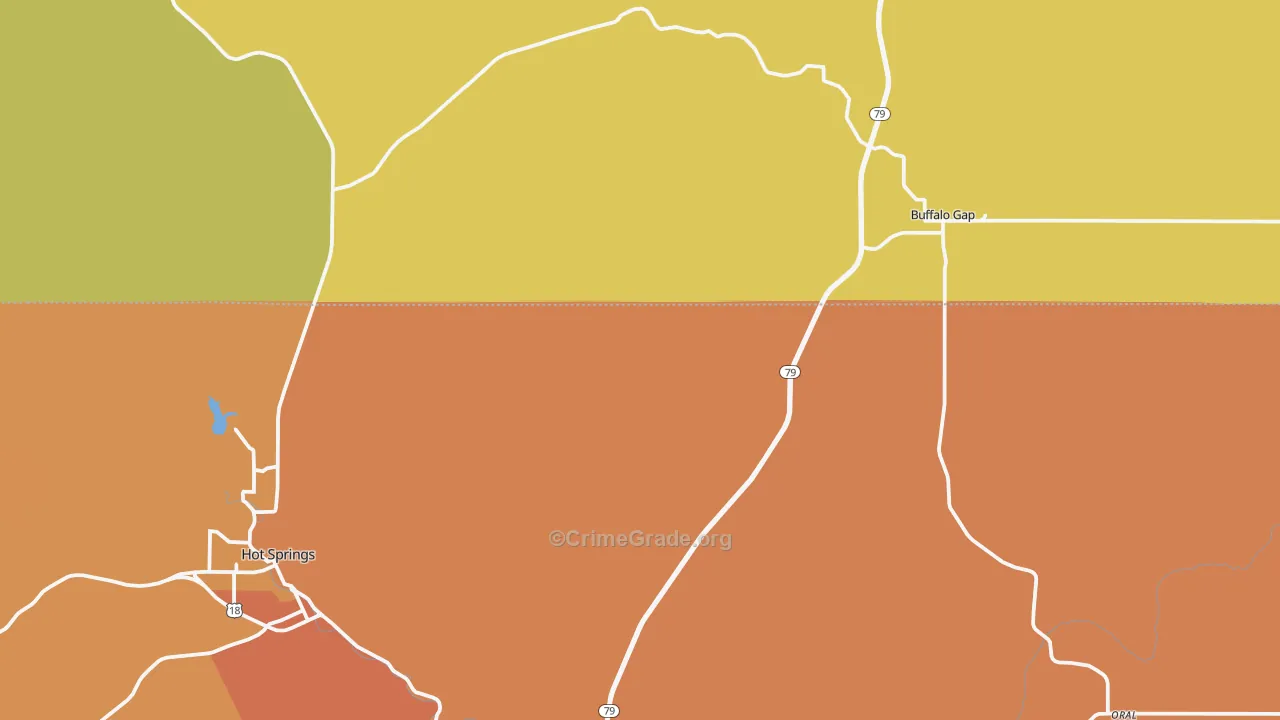 Buffalo Gap, SD Map of Burglary Rates