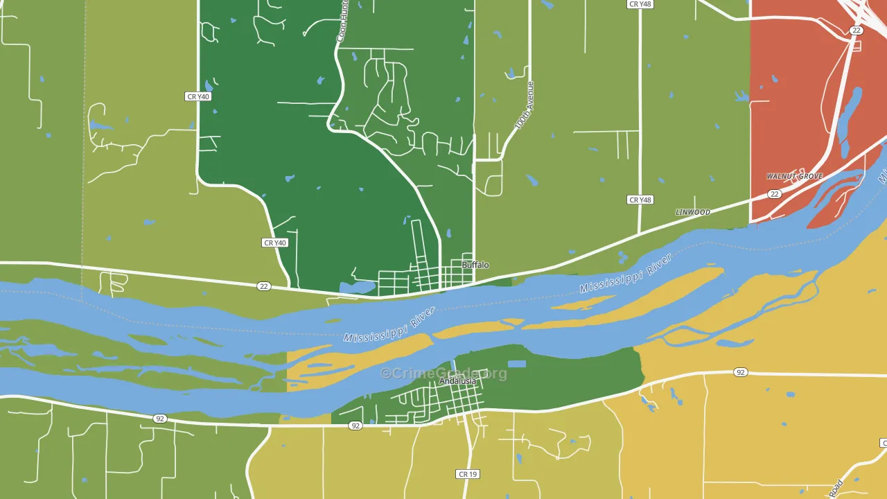 Buffalo, IA Map of Burglary Rates
