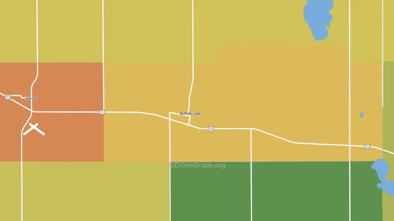 Buffalo Lake, MN Map of Burglary Rates