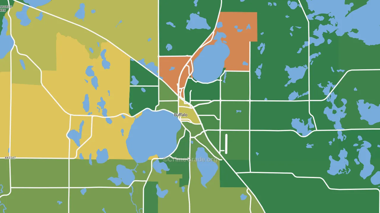 Buffalo, MN Map of Burglary Rates
