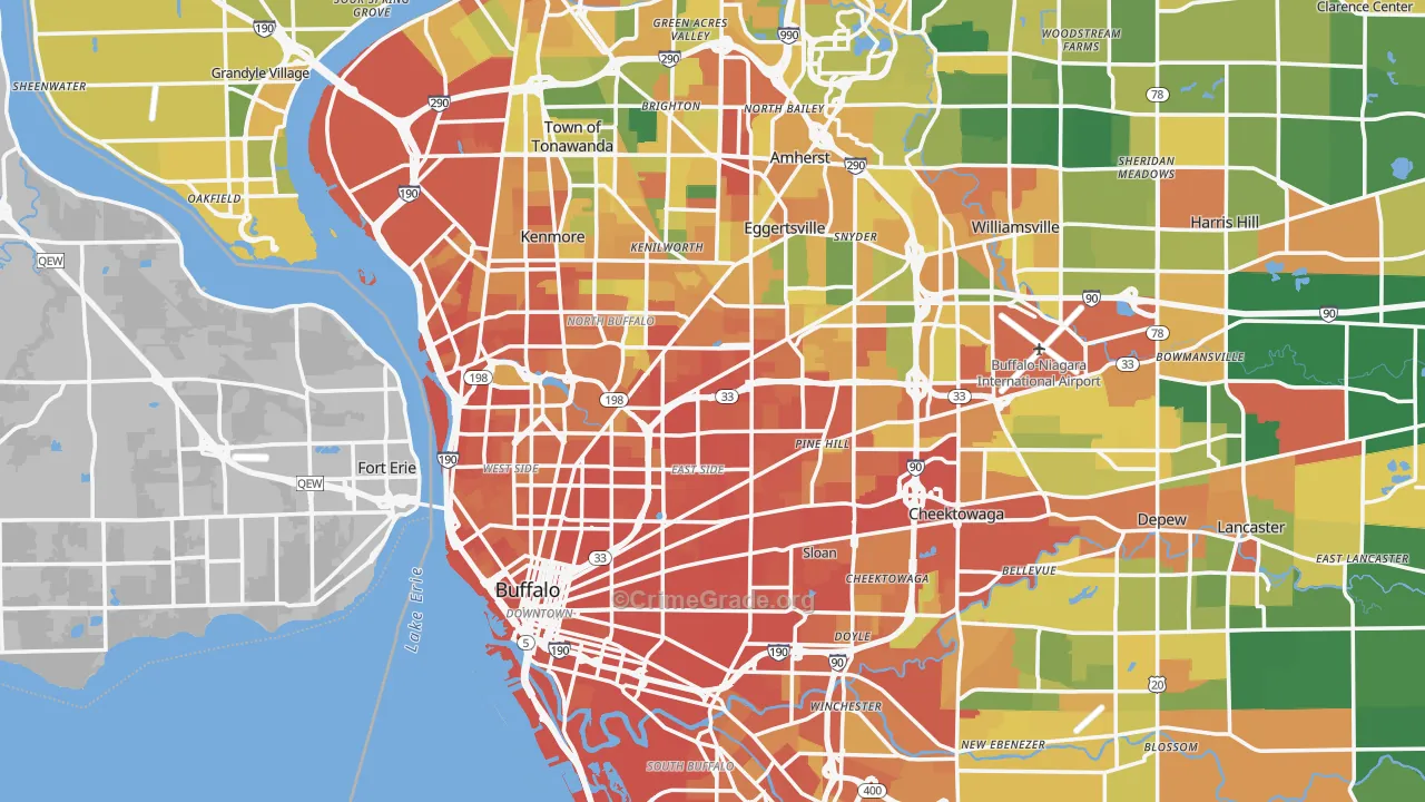 Buffalo, NY Map of Burglary Rates