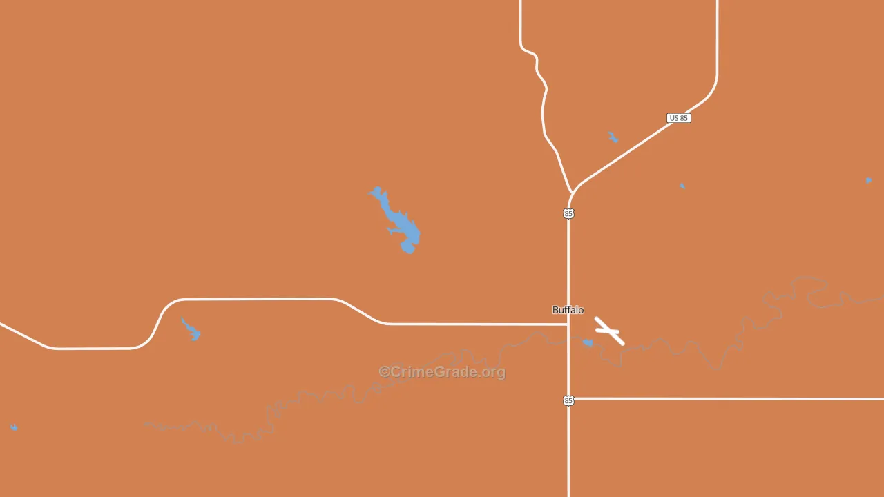 Buffalo, SD Map of Burglary Rates