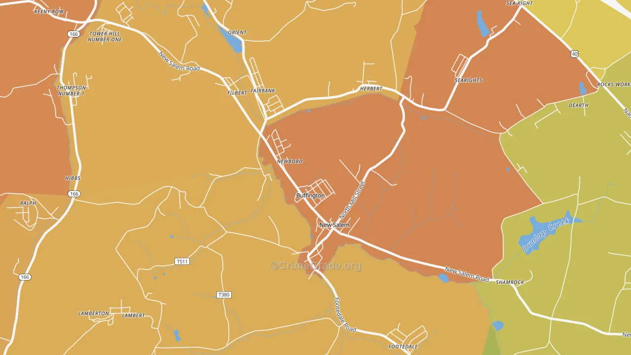 Buffington, PA Map of Burglary Rates