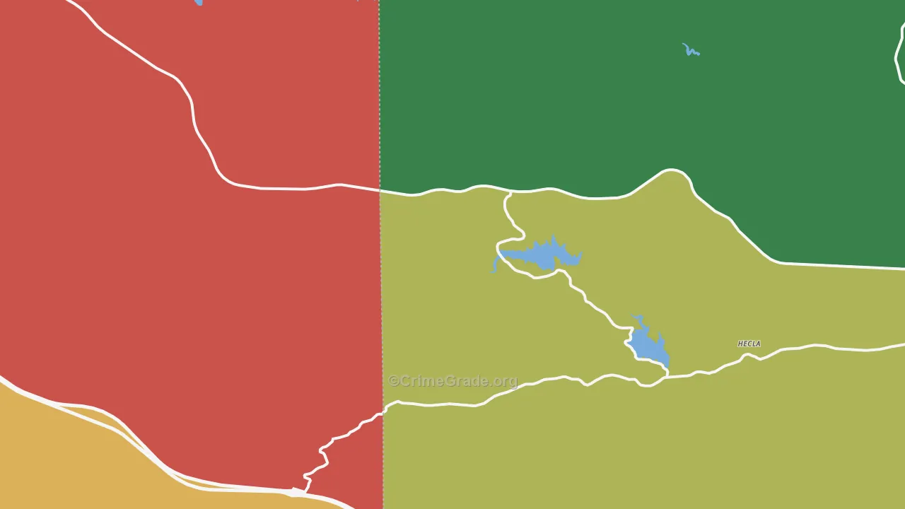 Buford, WY Map of Burglary Rates