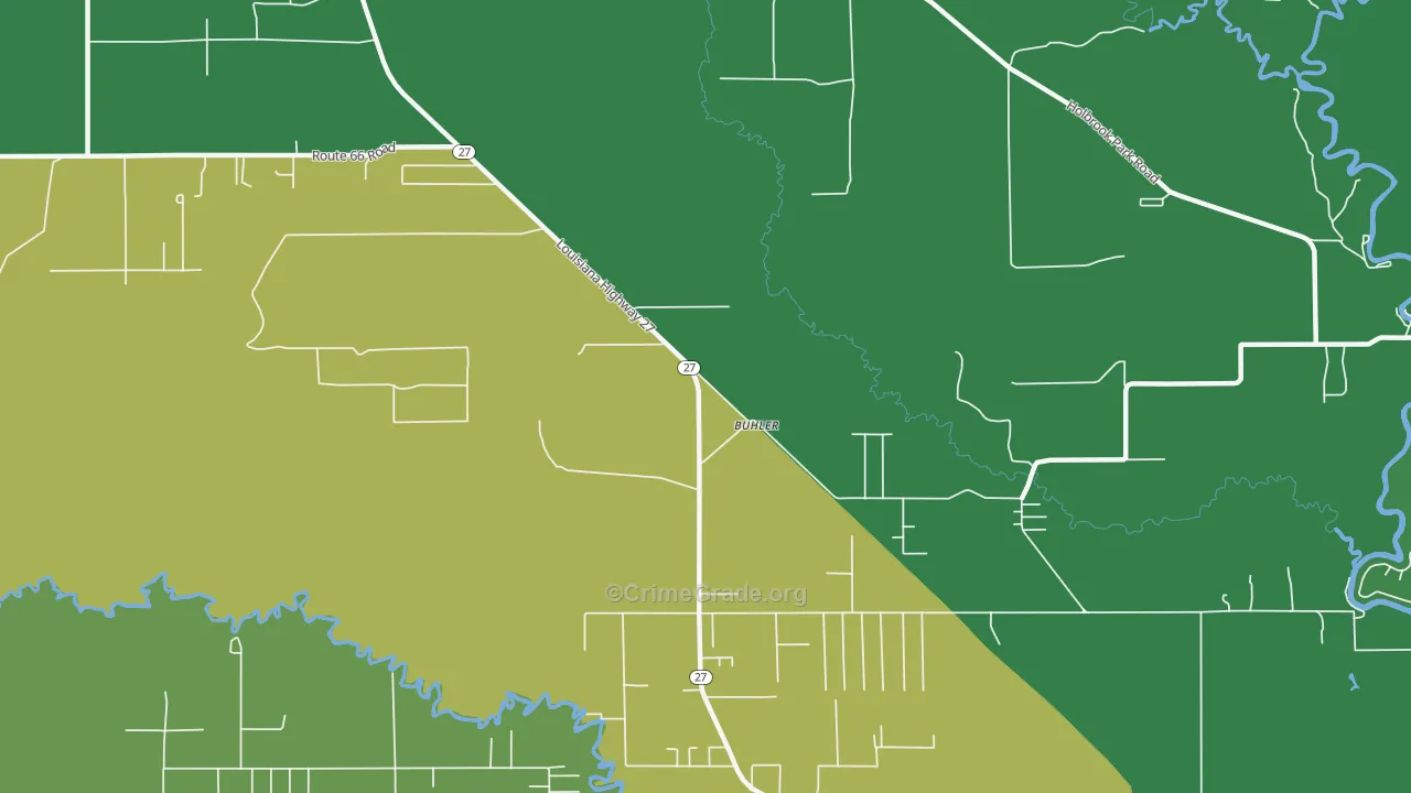 Buhler, LA Map of Burglary Rates