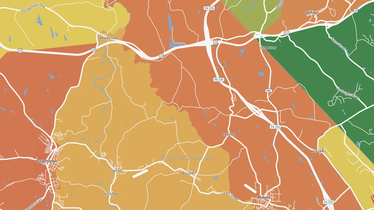 Bulger, PA Map of Burglary Rates