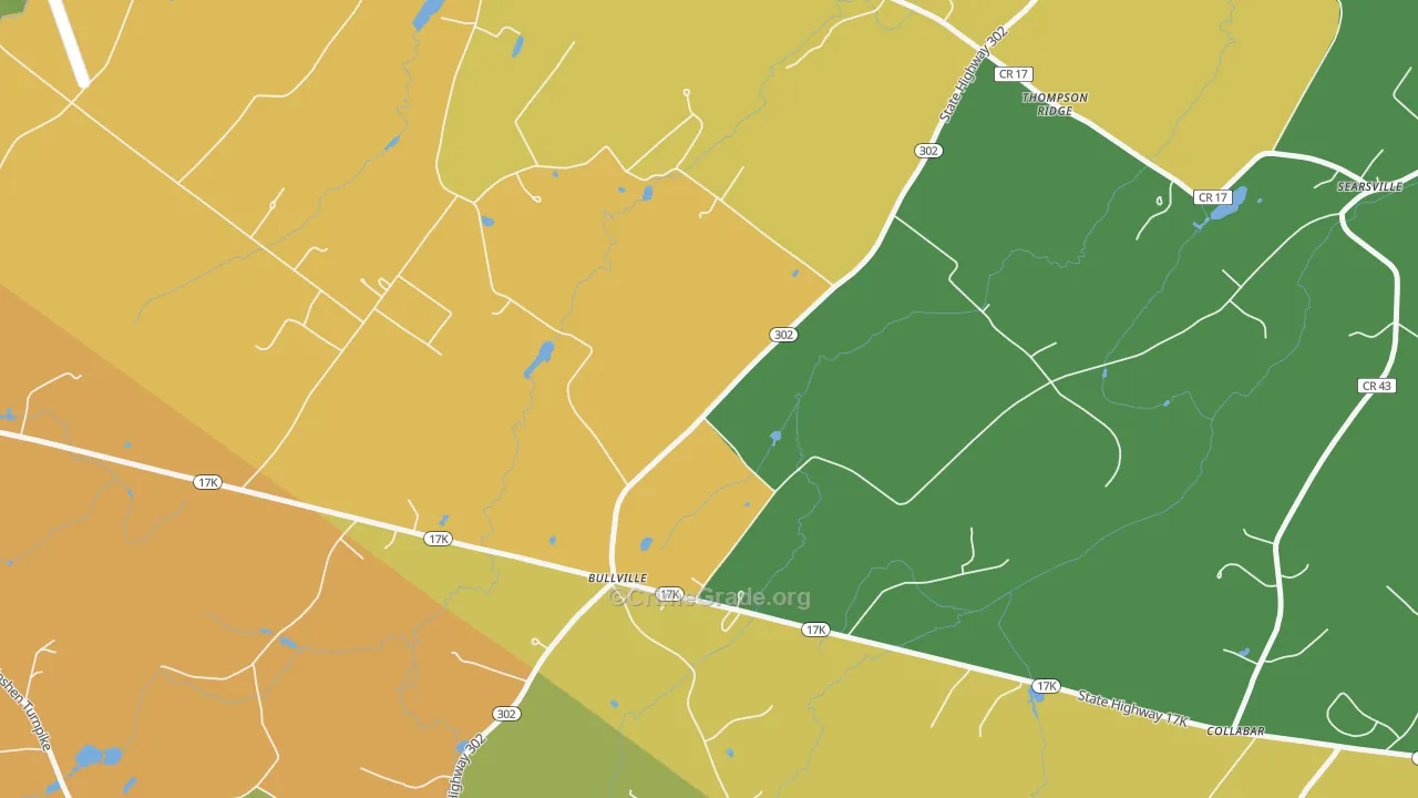 Bullville, NY Map of Burglary Rates