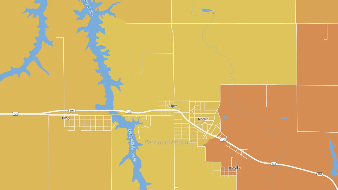 Bulpitt, IL Map of Burglary Rates