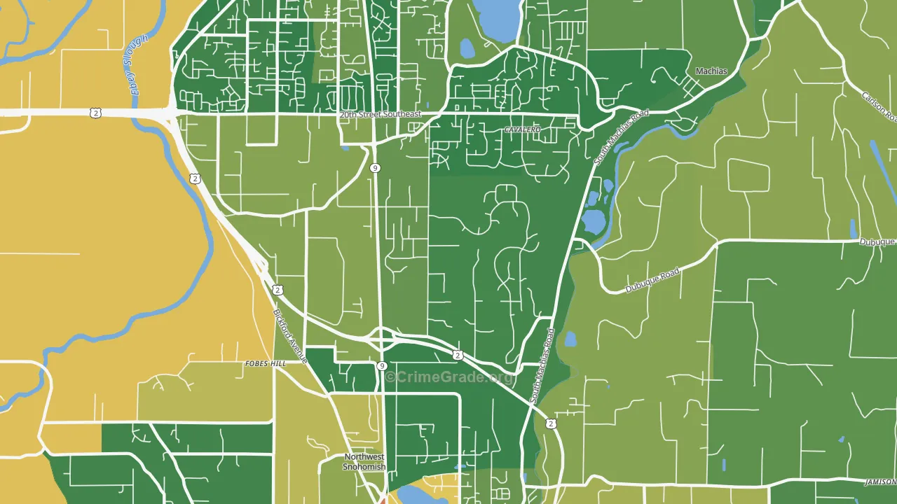 Bunk Foss, WA Map of Burglary Rates