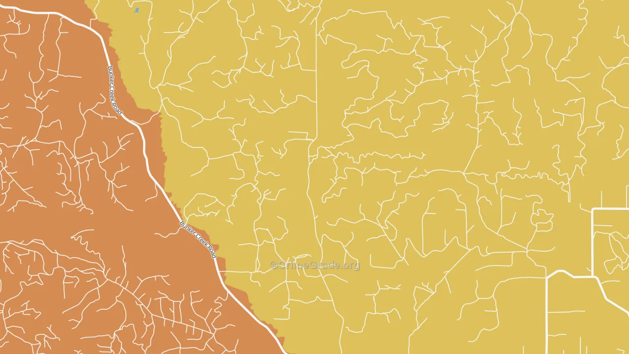 Bunker, WA Map of Burglary Rates