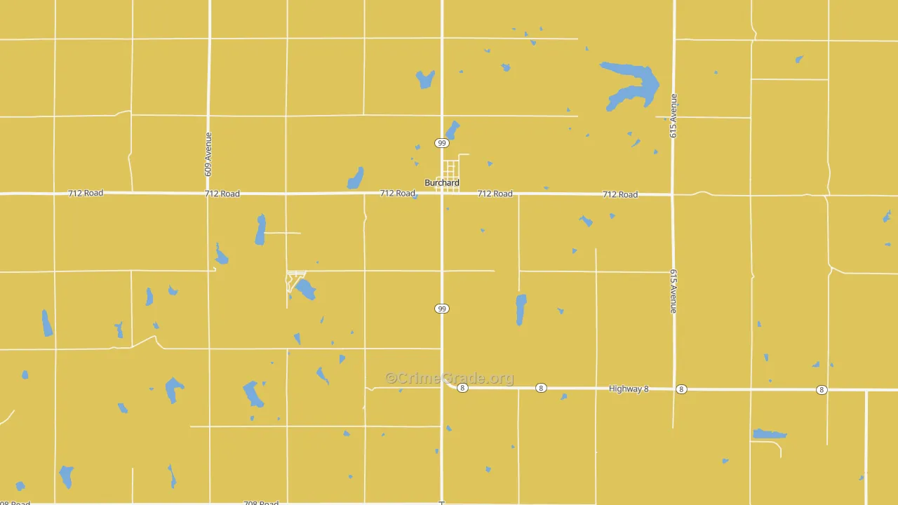 Burchard, NE Map of Burglary Rates