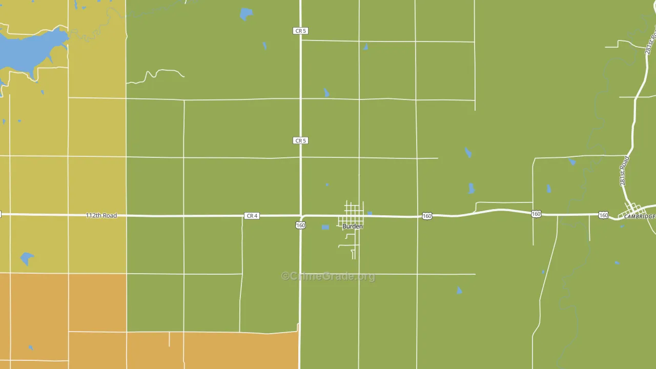 Burden, KS Map of Burglary Rates