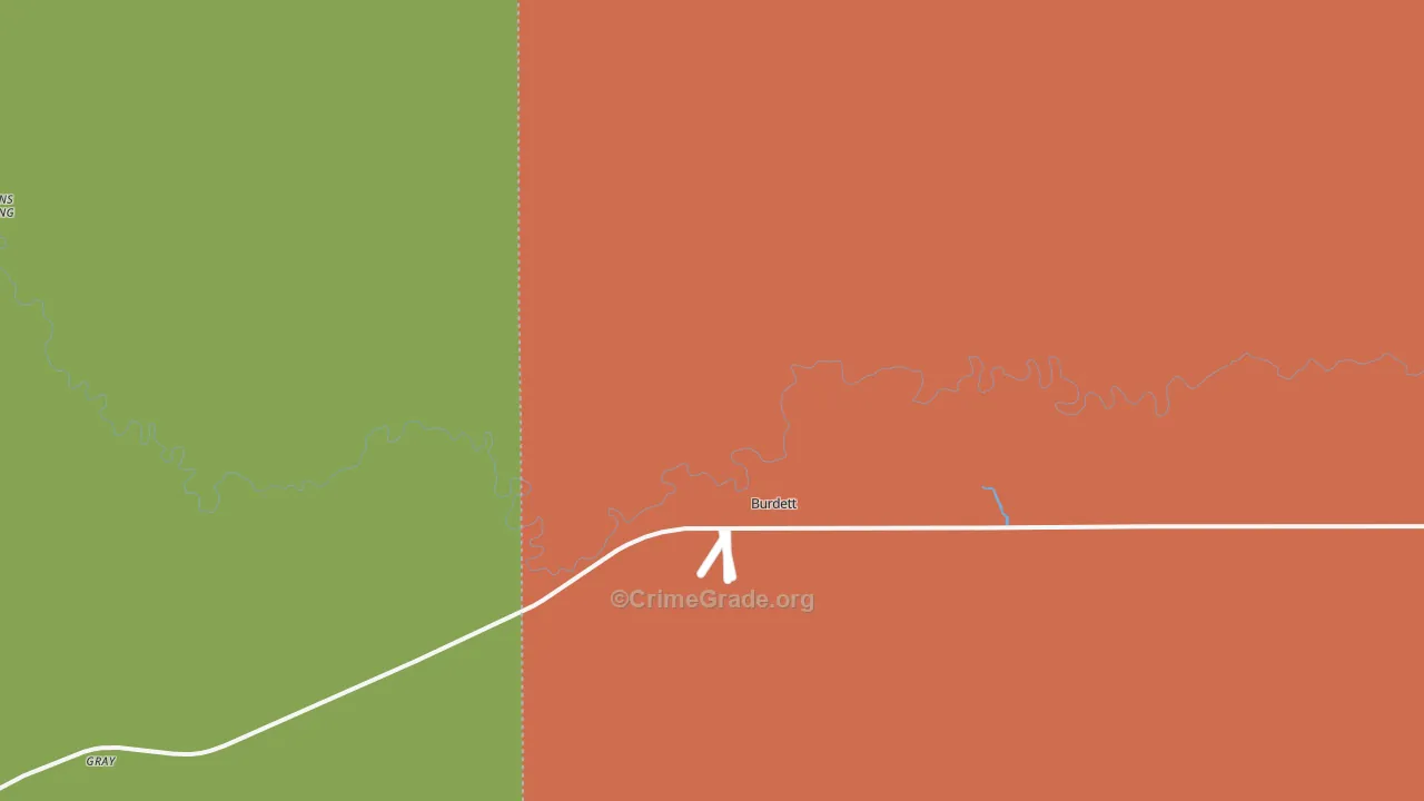 Burdett, KS Map of Burglary Rates