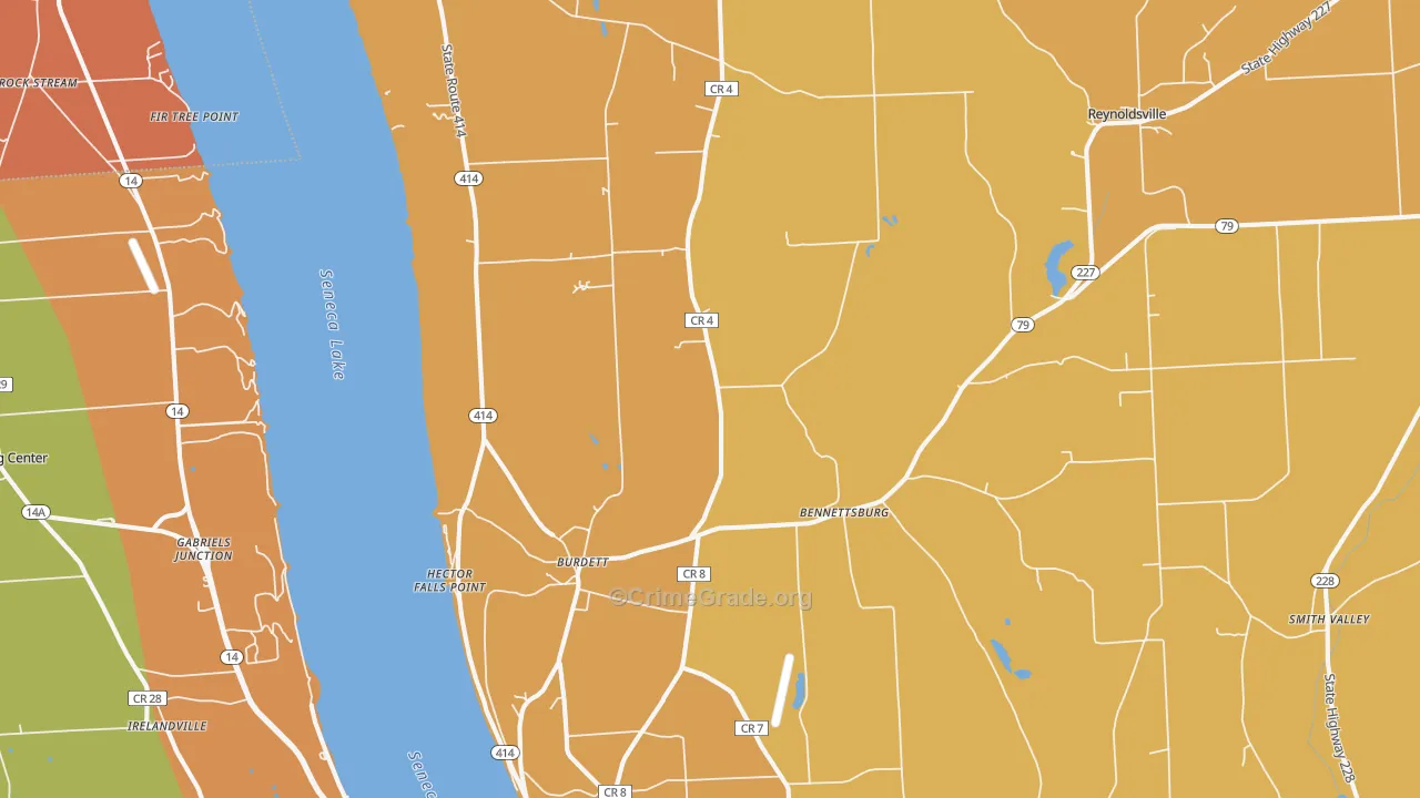 Burdett, NY Map of Burglary Rates