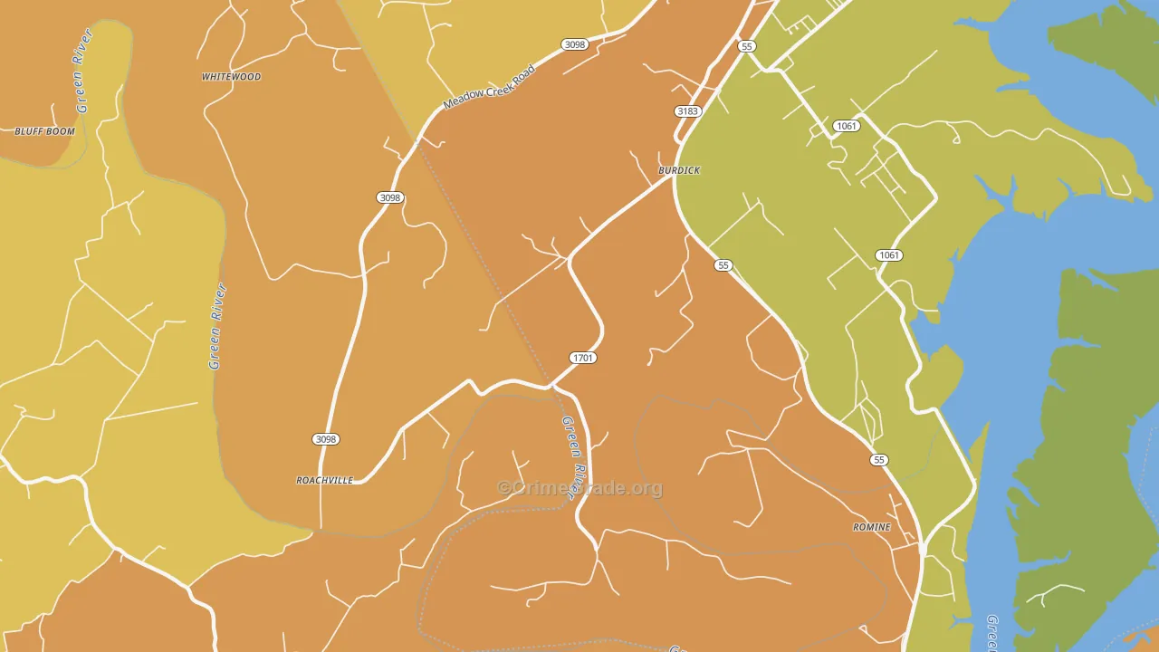 Burdick, KY Map of Burglary Rates