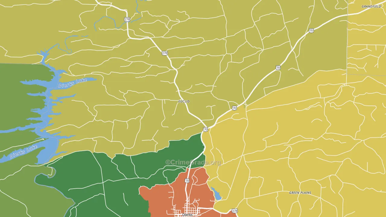 Burg, AR Map of Burglary Rates