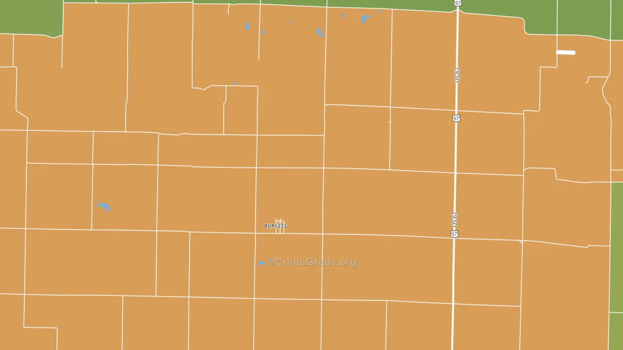 Burgess, IL Map of Burglary Rates