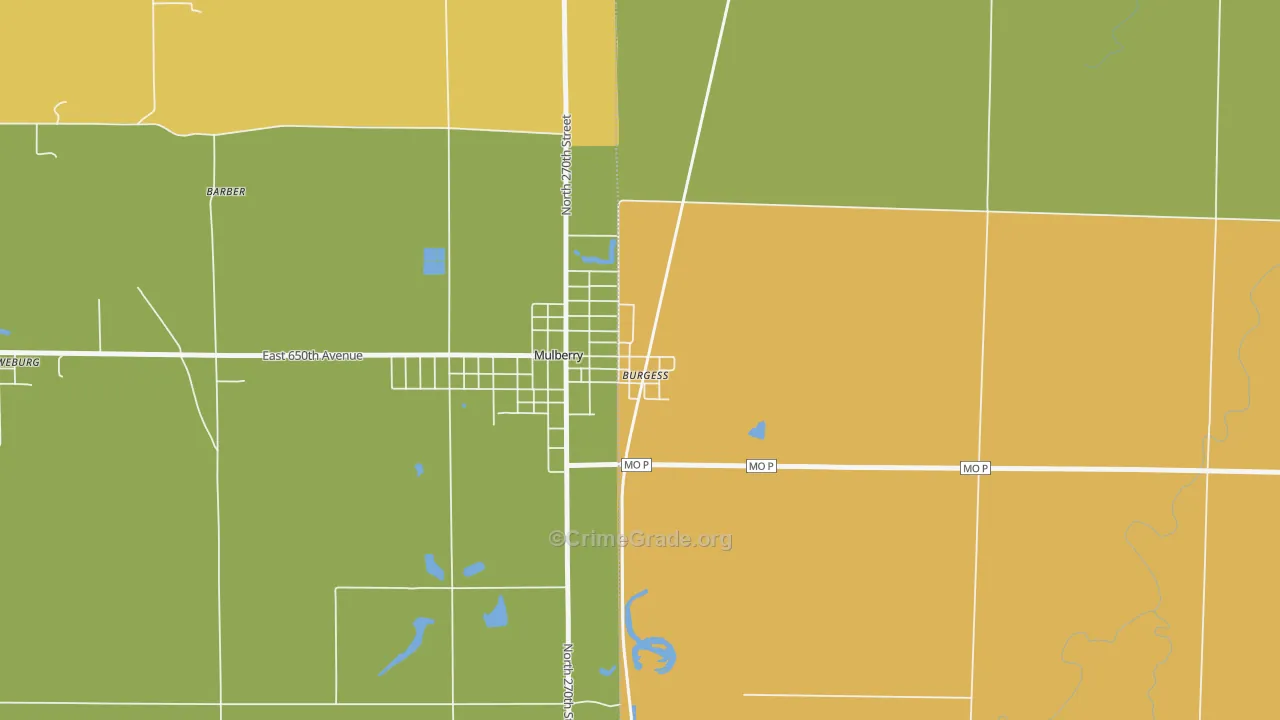 Burgess, MO Map of Burglary Rates