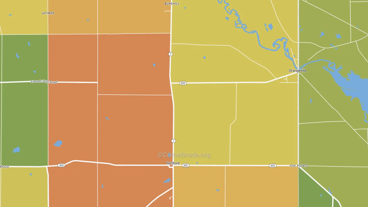 Burghill, OH Map of Burglary Rates