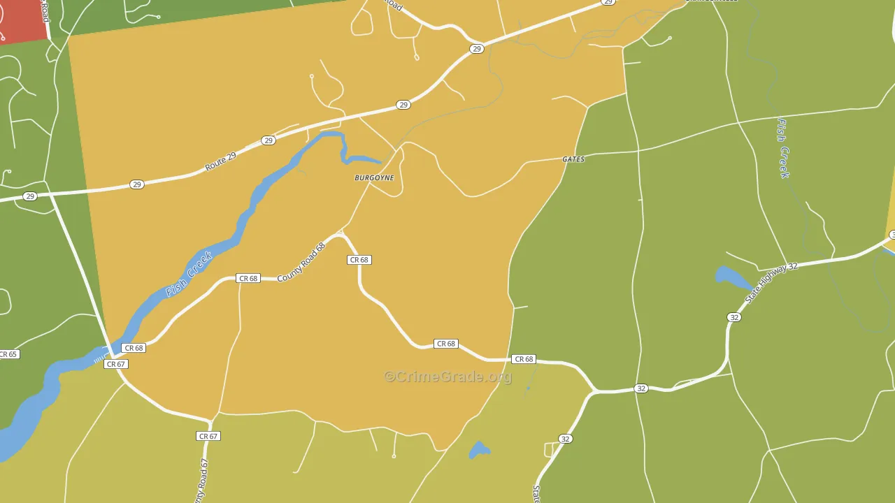 Burgoyne, NY Map of Burglary Rates