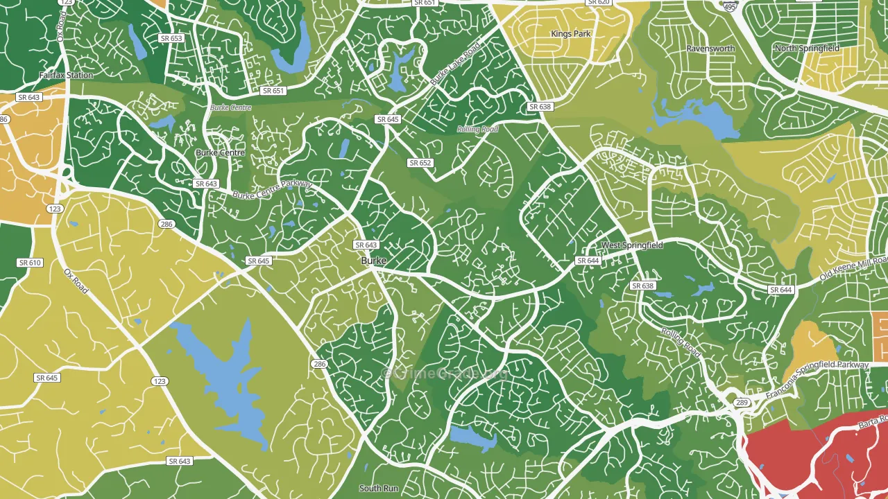 Burke, VA Map of Burglary Rates