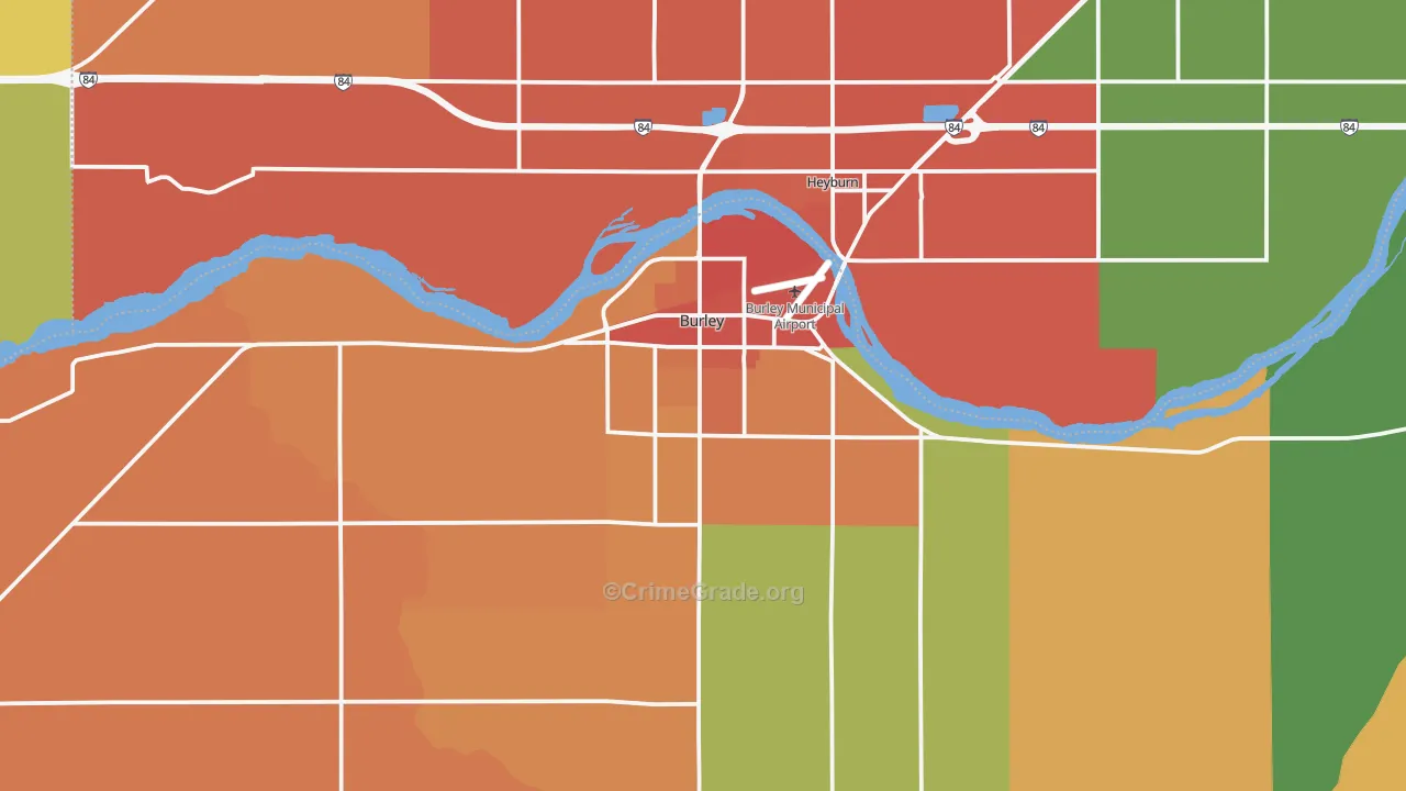 Burley, ID Map of Burglary Rates