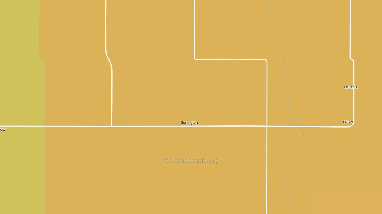 Burlington, OK Map of Burglary Rates