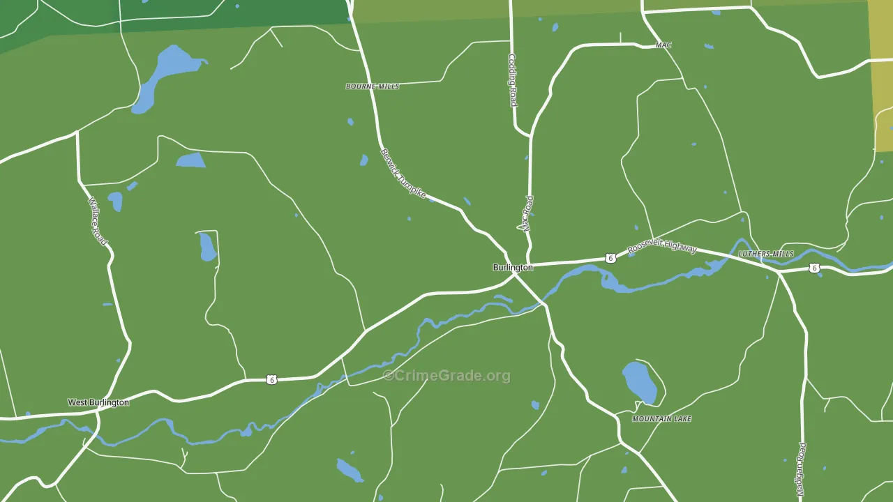 Burlington, PA Map of Burglary Rates