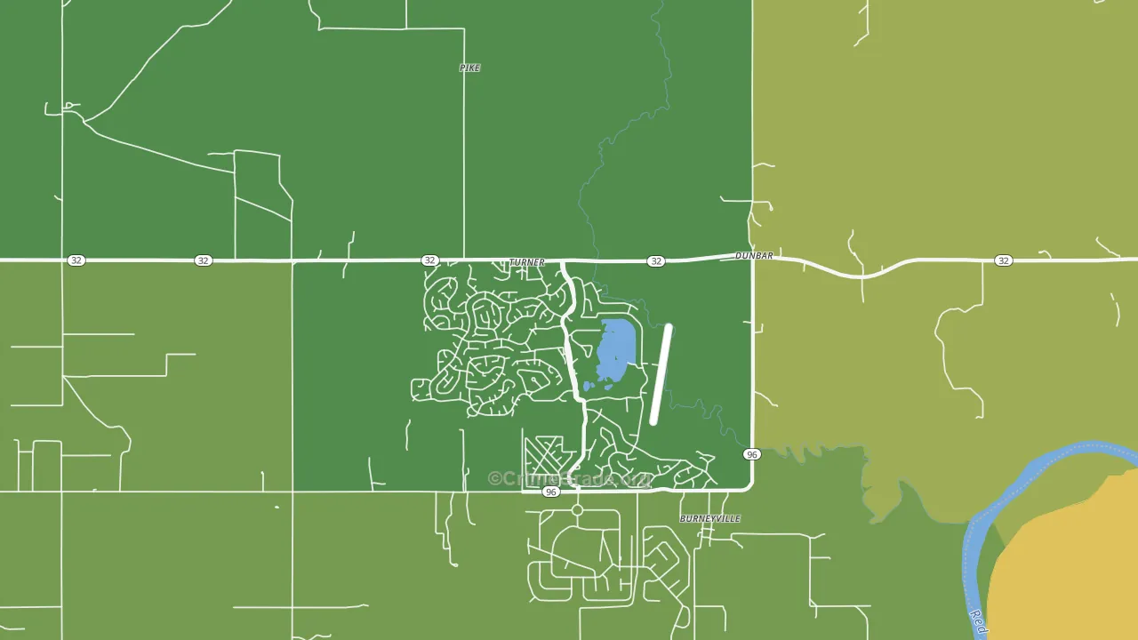 Burneyville, OK Map of Burglary Rates