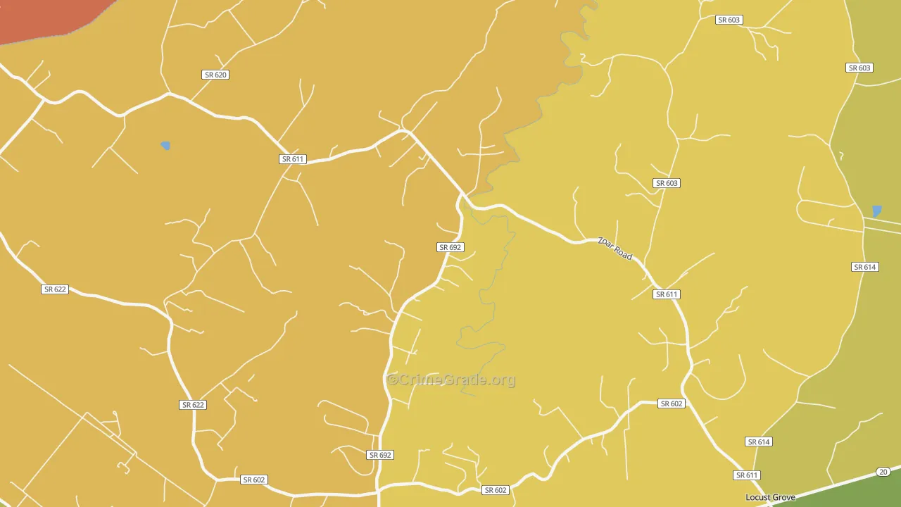 Burr Hill, VA Map of Burglary Rates
