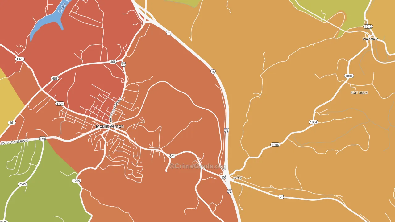 Burr, KY Map of Burglary Rates