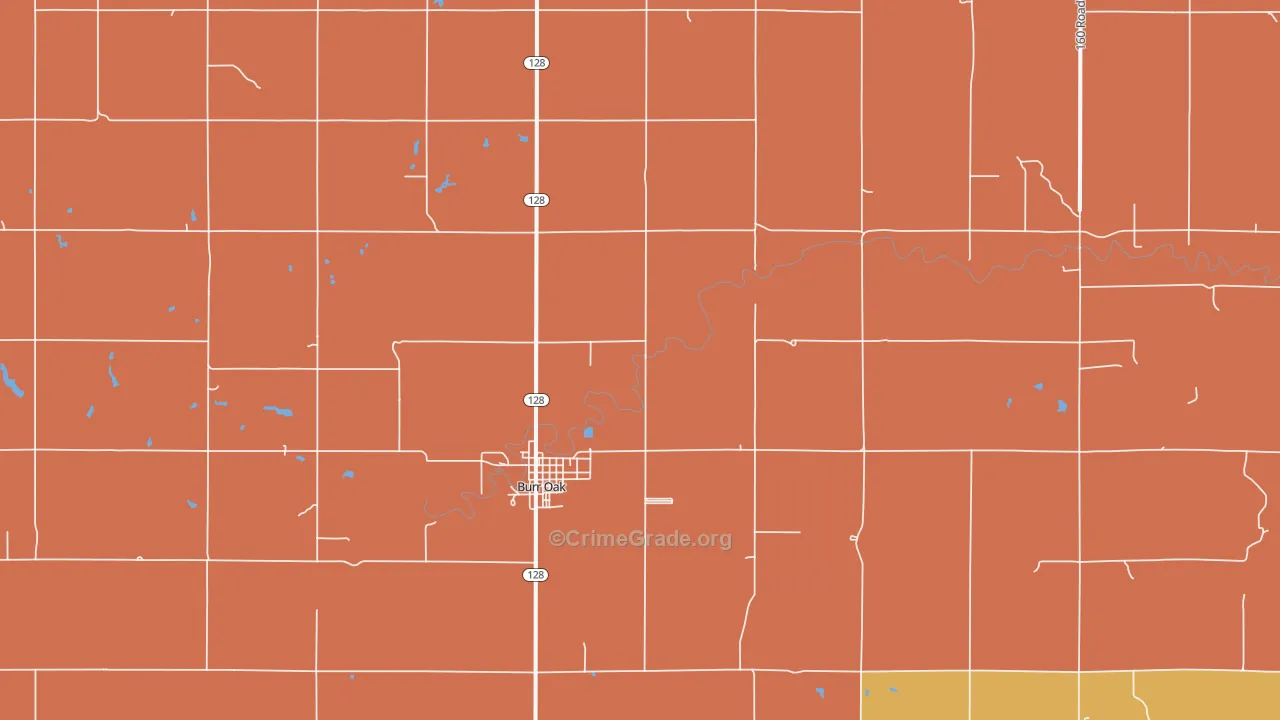 Burr Oak, KS Map of Burglary Rates