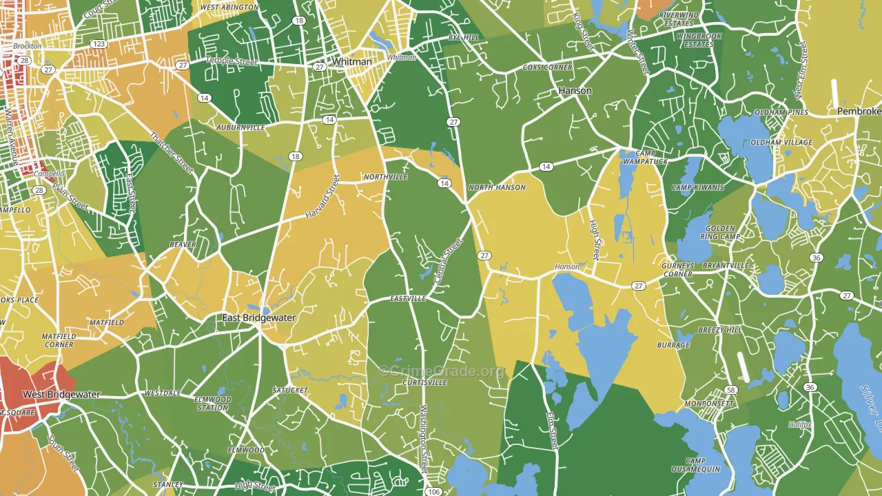 Burrage, Hanson, MA Map of Burglary Rates