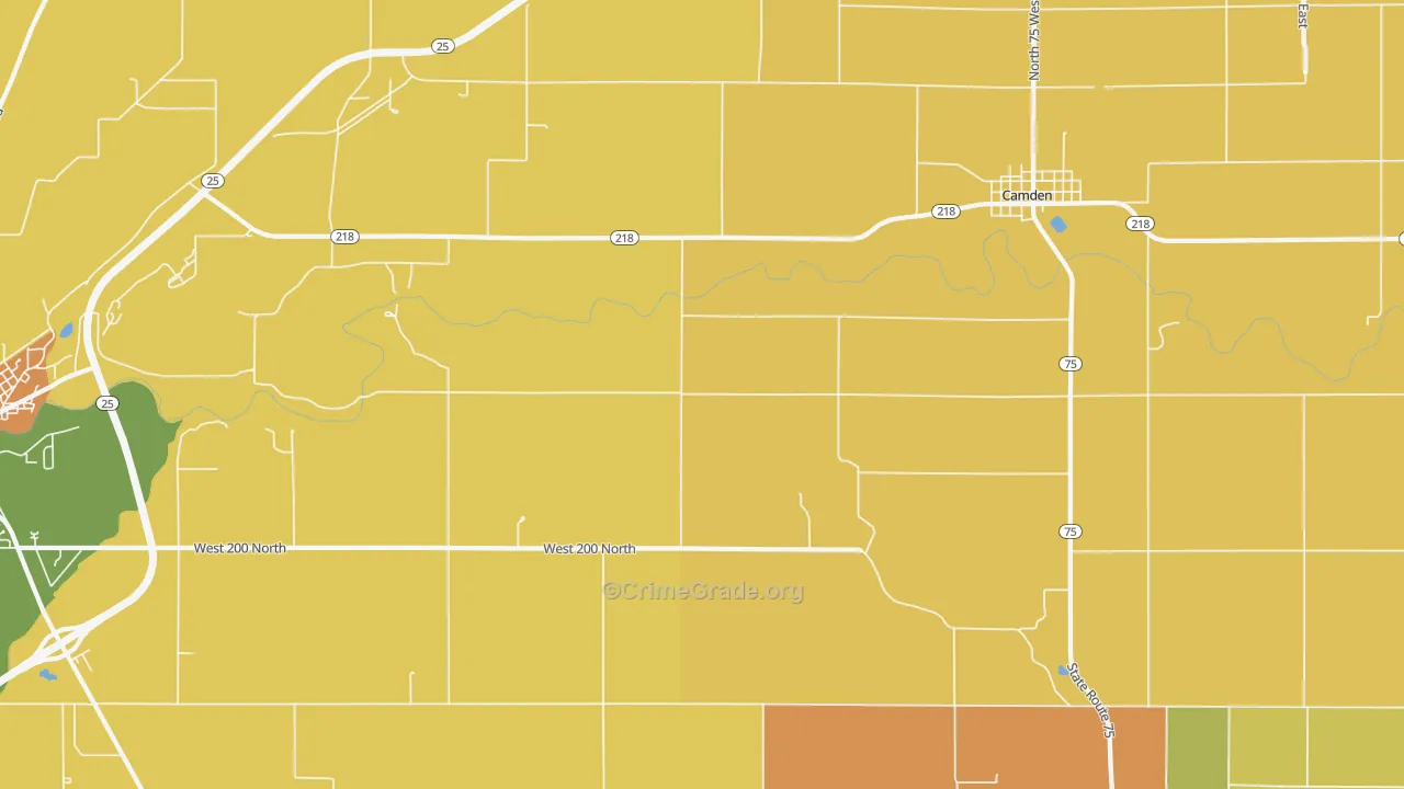Burrows, IN Map of Burglary Rates