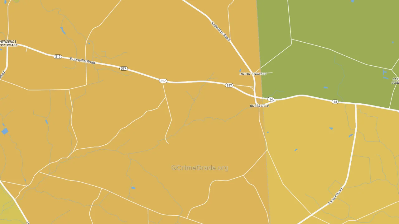 Burrsville, MD Map of Burglary Rates