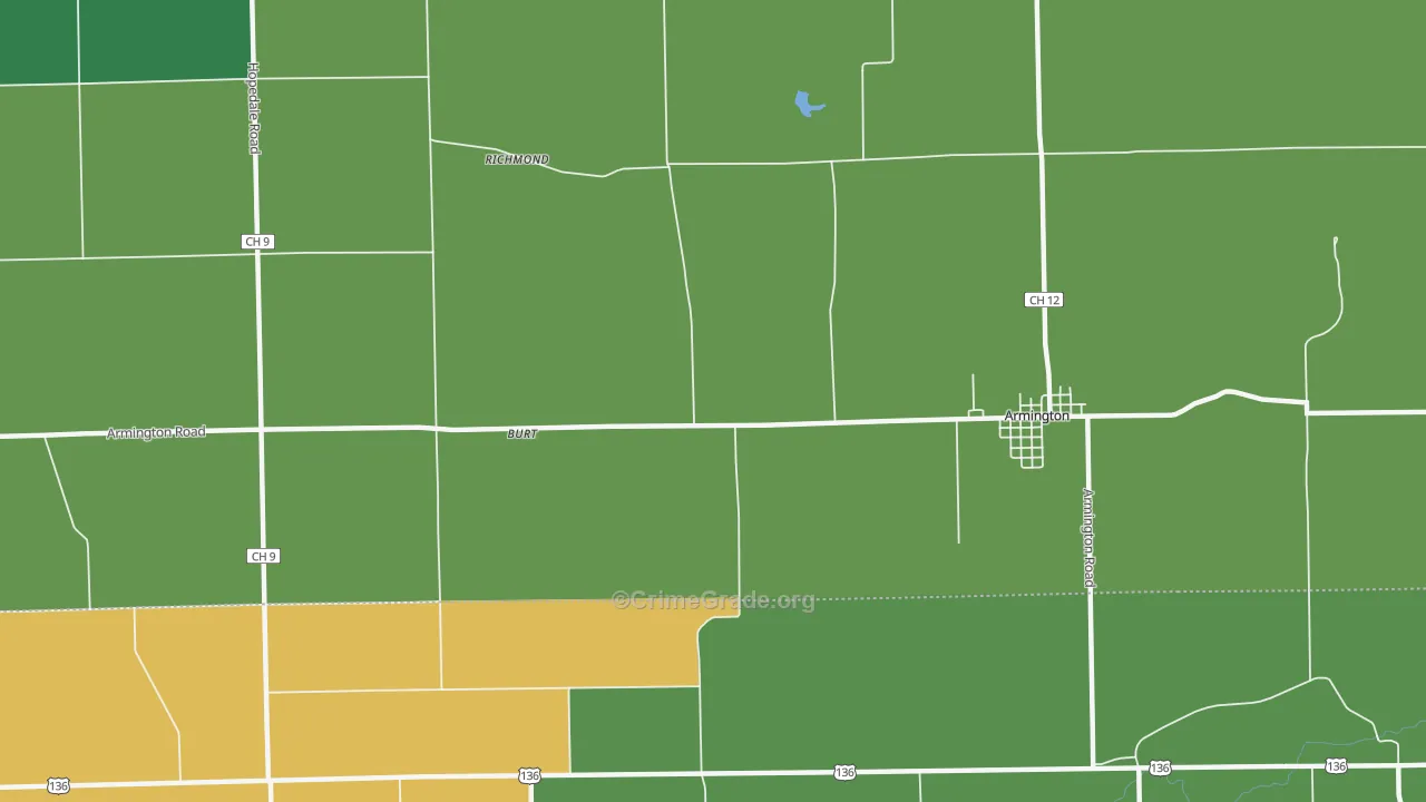 Burt, IL Map of Burglary Rates