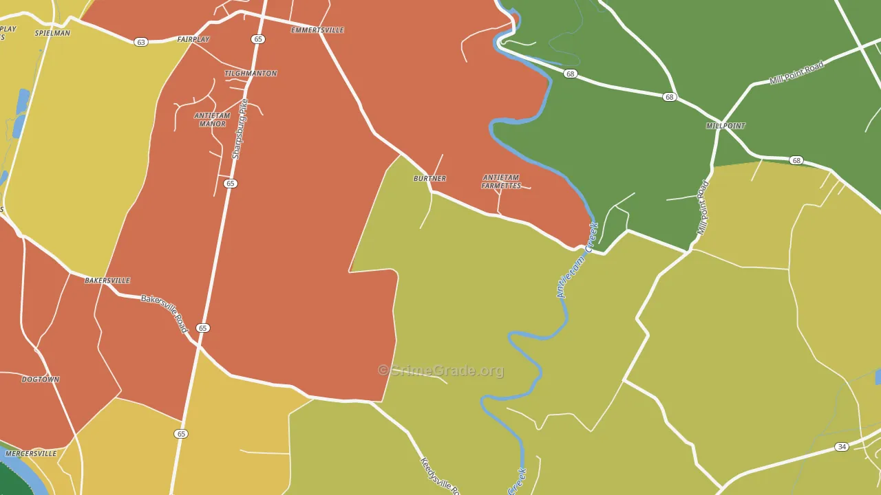 Burtner, MD Map of Burglary Rates