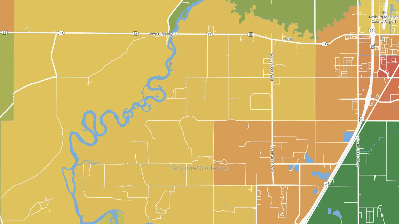 Burton, ID Map of Burglary Rates