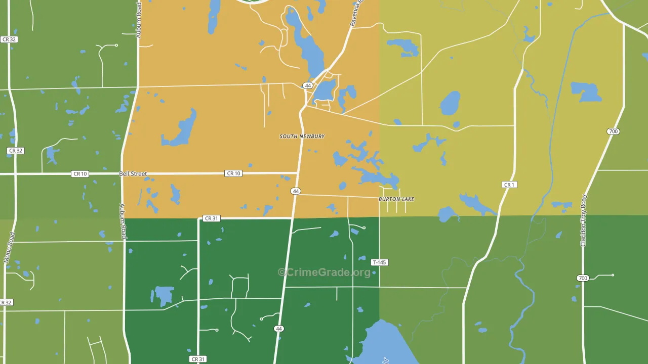 Burton Lake, OH Map of Burglary Rates