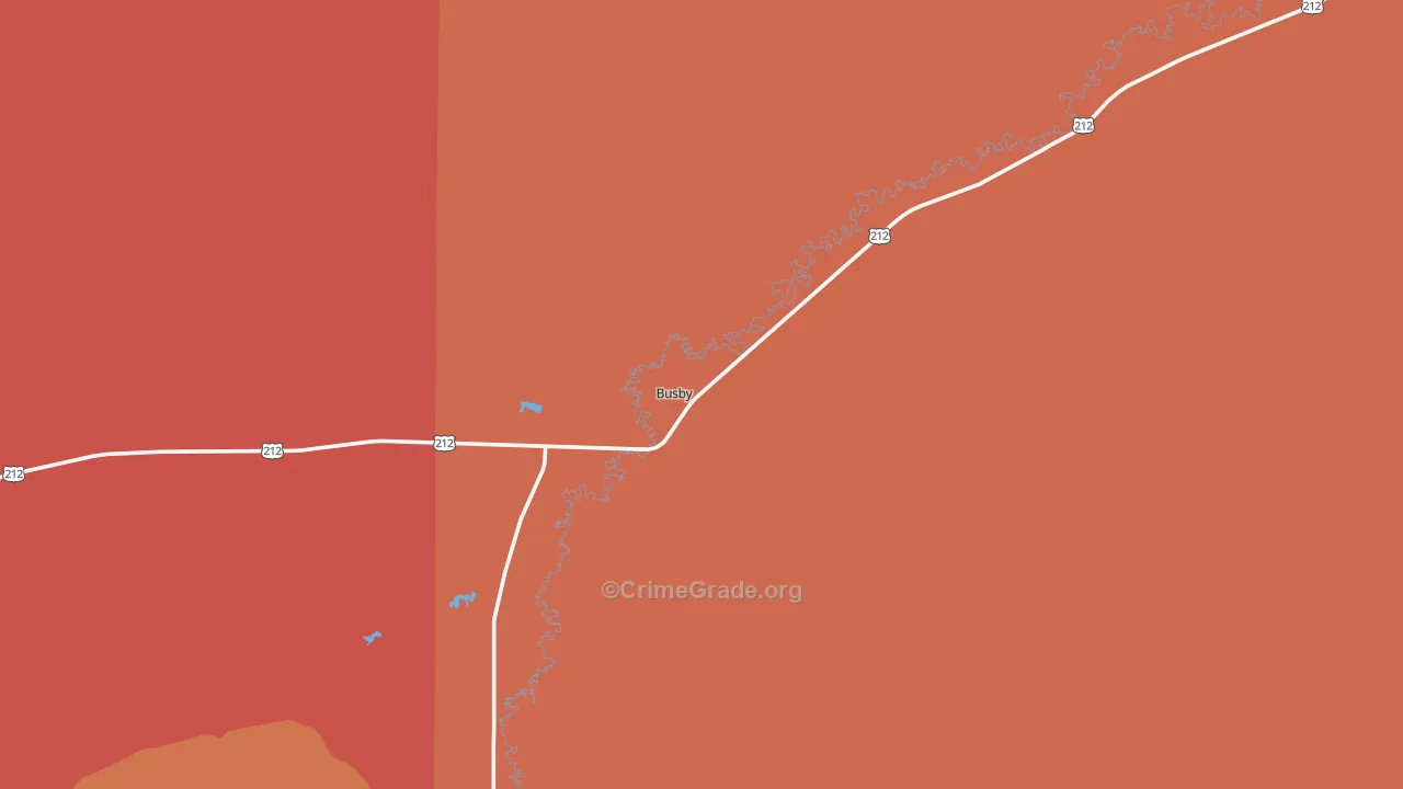 Busby, MT Map of Burglary Rates