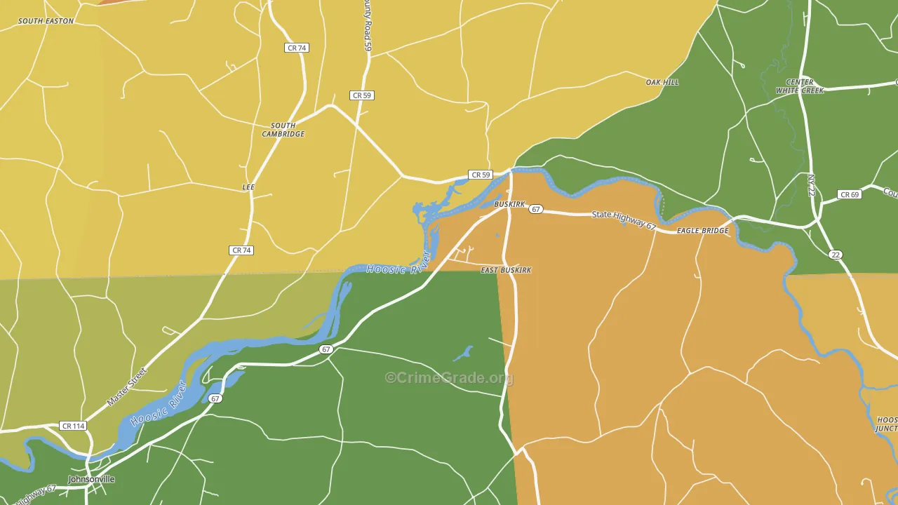 Buskirk, NY Map of Burglary Rates