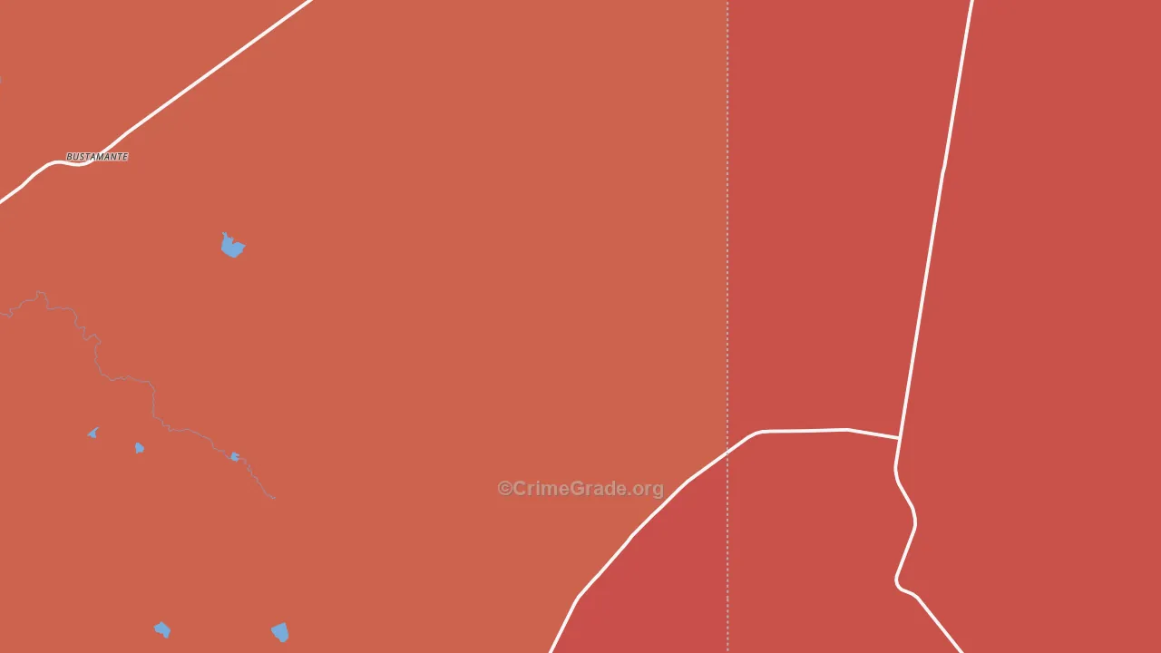 Bustamante, TX Map of Burglary Rates