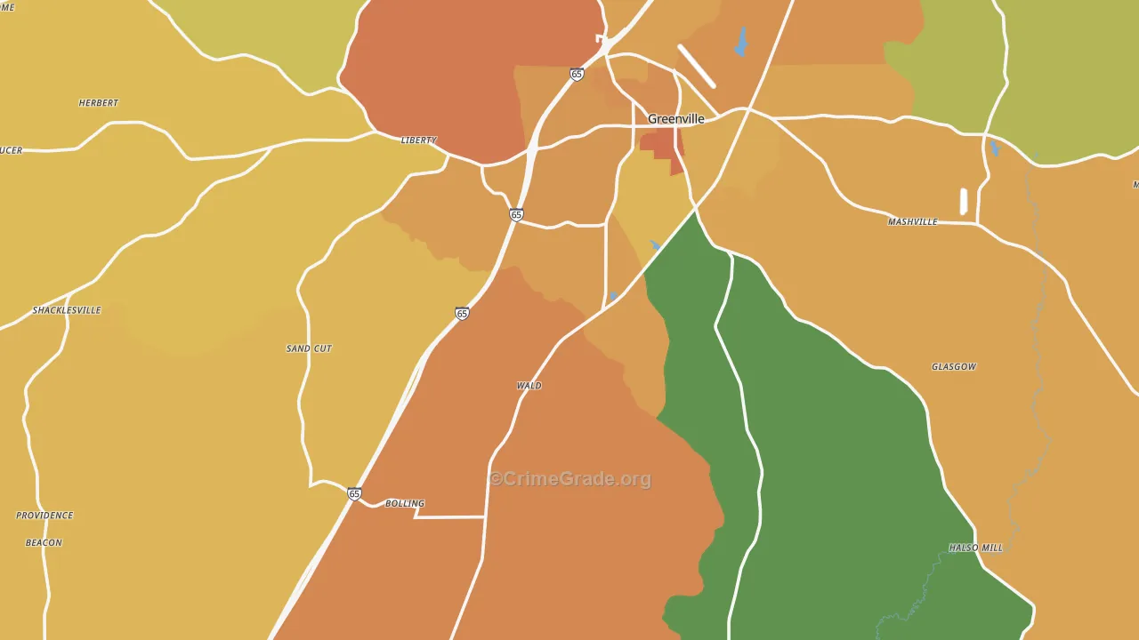Butler County, AL Map of Burglary Rates